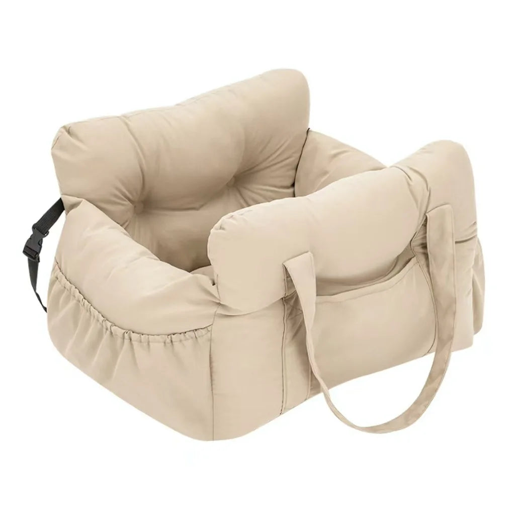 Dog Car Travel Bed with Safety Straps | Washable Non-Slip Booster Seat