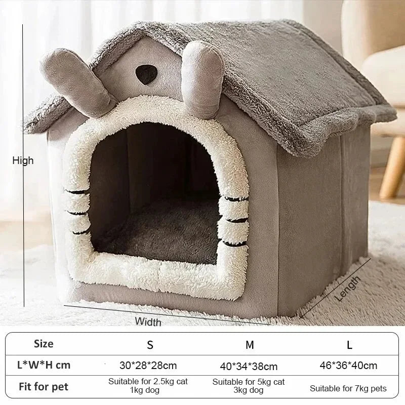 Soft Indoor Pet House Tent & Bed | Washable Cushion for Dogs & Cats