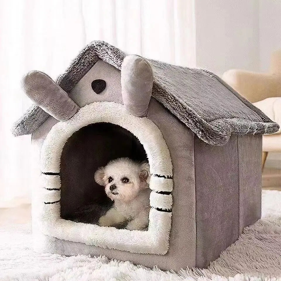 Soft Indoor Pet House Tent & Bed | Washable Cushion for Dogs & Cats