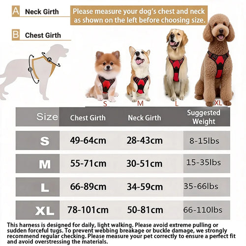 Adjustable No-Pull Dog Harness | Reflective Vest for Medium & Large Dogs