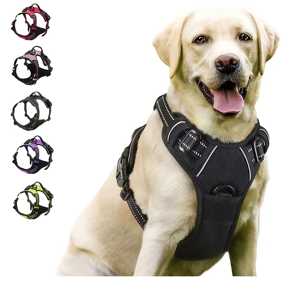 Adjustable No-Pull Dog Harness | Reflective Vest for Medium & Large Dogs