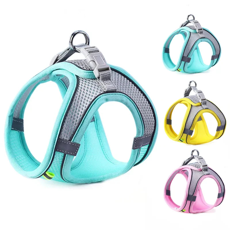 Adjustable Reflective Pet Harness Set | Breathable Vest for Dogs & Cats