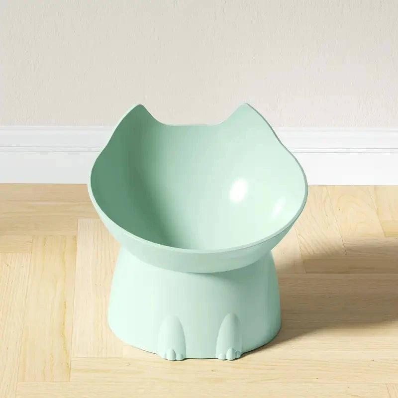 WhiskerWare Raised Cat Bowl | Tilted Ergonomic Neck Protection Dish
