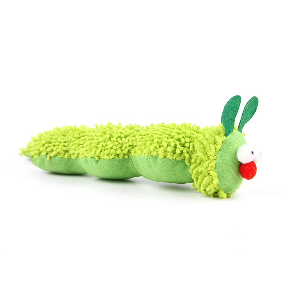 Catnip & Silvervine Caterpillar Cat Chew Toy - Interactive Kitten Molar Teaser