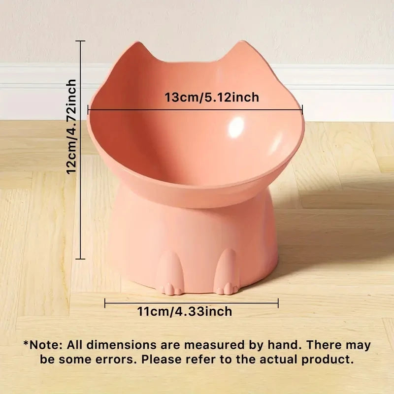 WhiskerWare Raised Cat Bowl | Tilted Ergonomic Neck Protection Dish