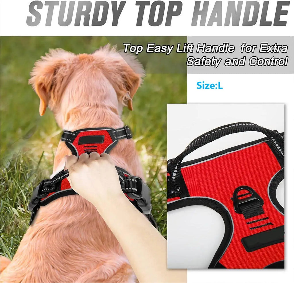 Adjustable No-Pull Dog Harness | Reflective Vest for Medium & Large Dogs