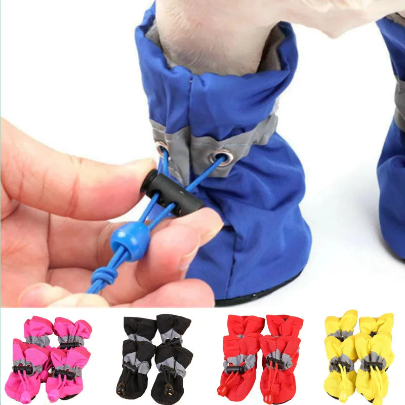 4-Pack Waterproof Pet Rain Boots | Non-Slip Shoes for Cats & Dogs (68 chars)