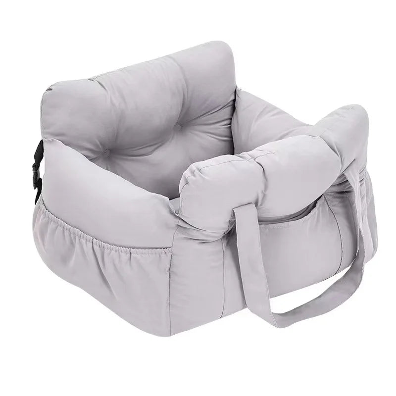 Dog Car Travel Bed with Safety Straps | Washable Non-Slip Booster Seat