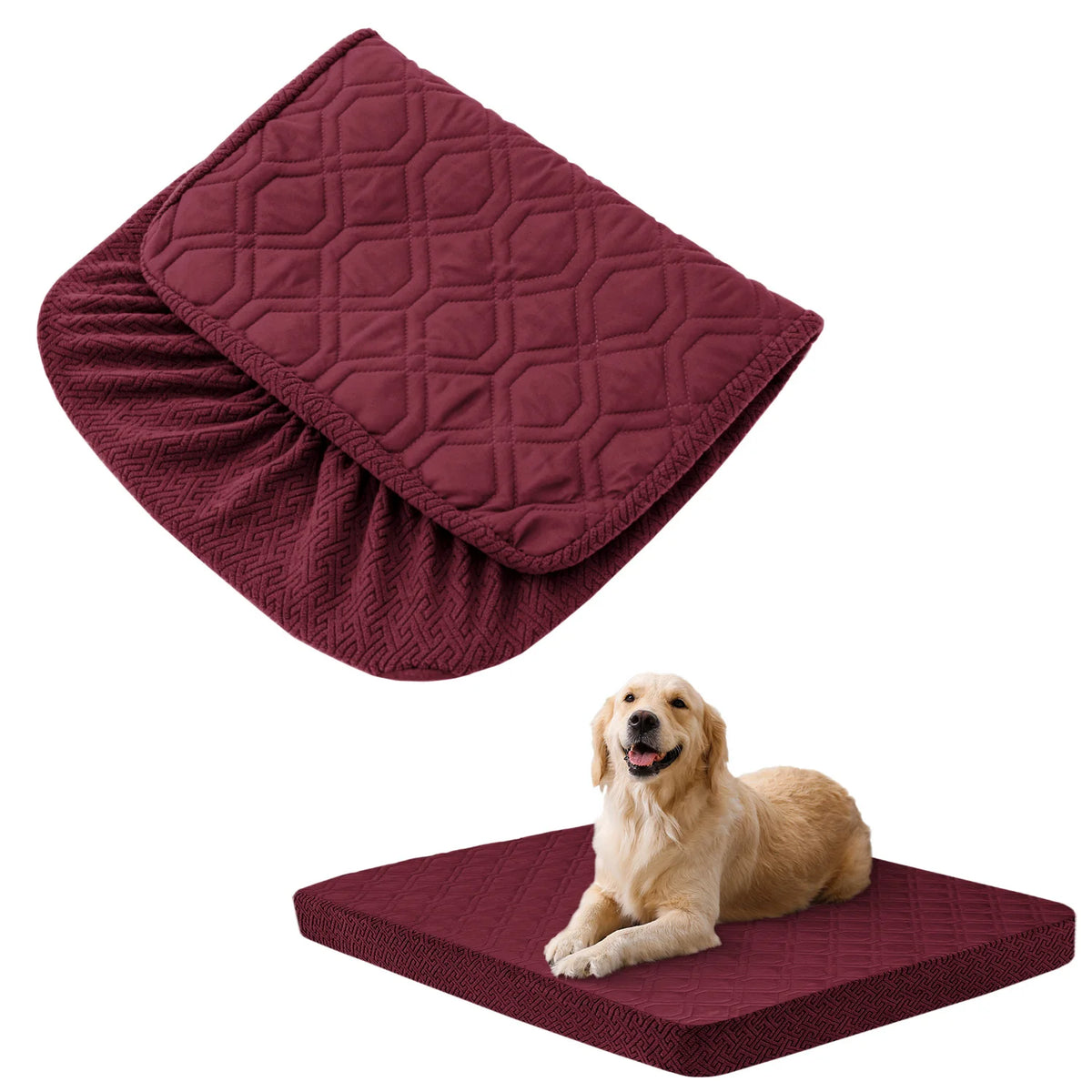 Replacement Waterproof Dog Bed Cover | Washable Quilted Pet Protector