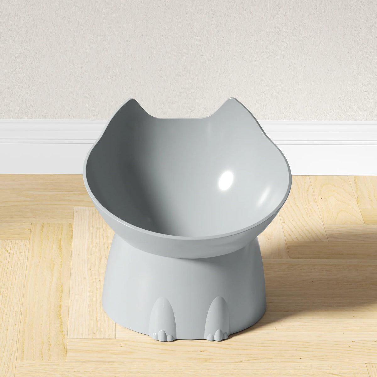 WhiskerWare Raised Cat Bowl | Tilted Ergonomic Neck Protection Dish