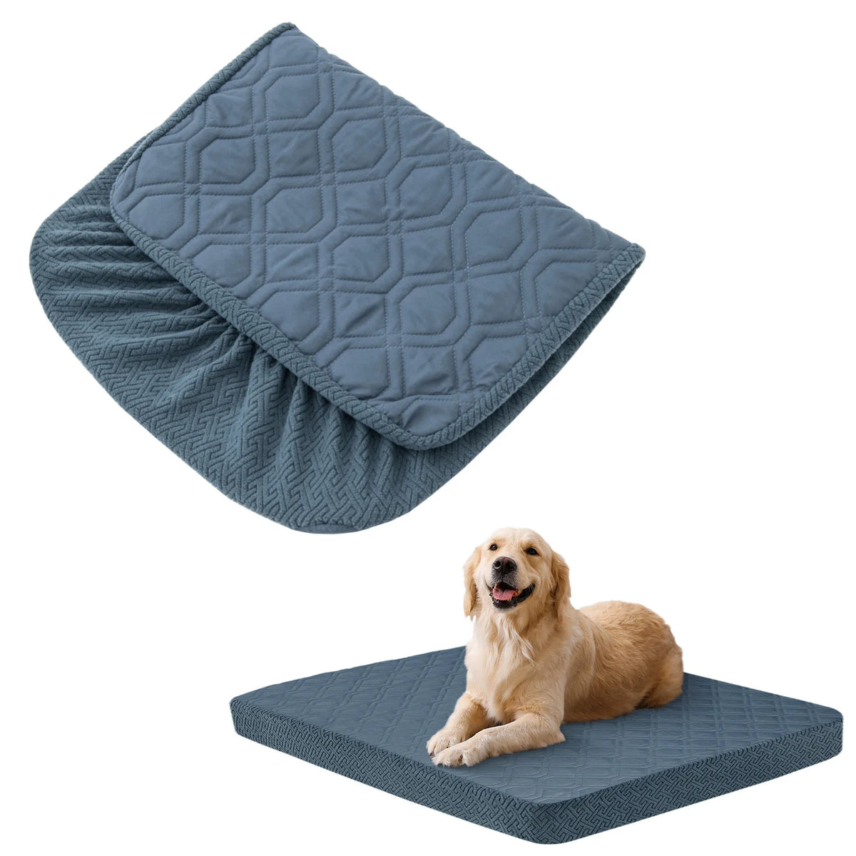 Replacement Waterproof Dog Bed Cover | Washable Quilted Pet Protector