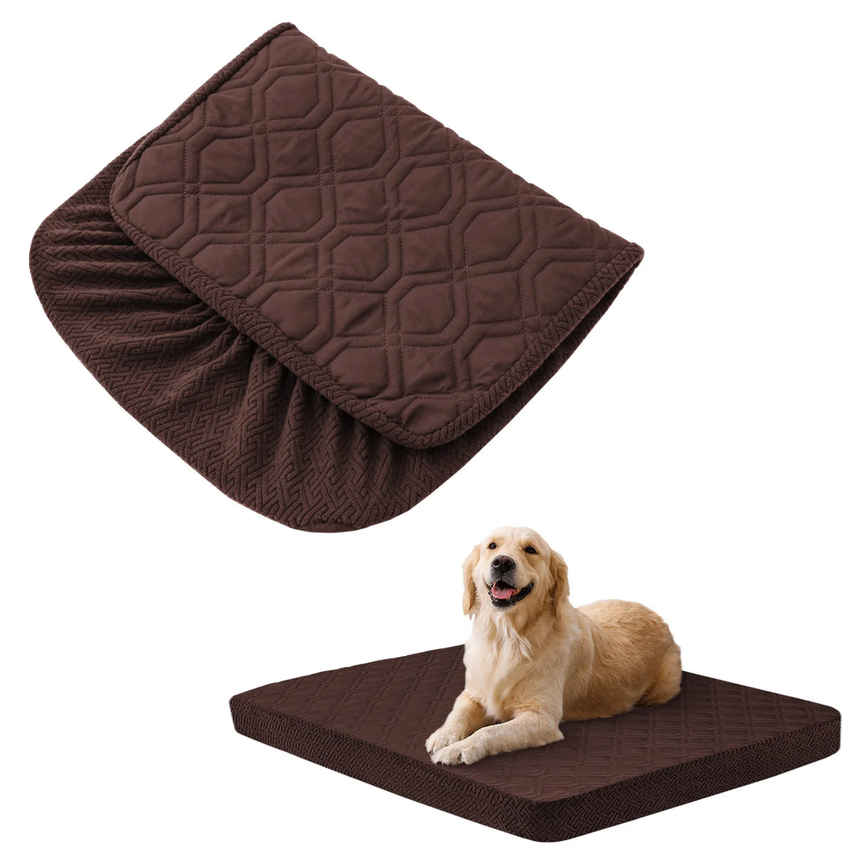 Replacement Waterproof Dog Bed Cover | Washable Quilted Pet Protector