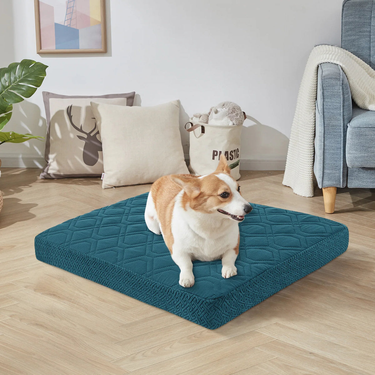 Replacement Waterproof Dog Bed Cover | Washable Quilted Pet Protector
