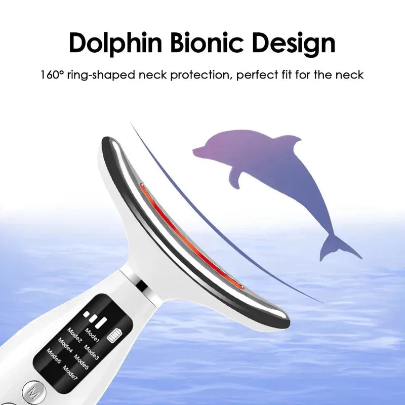 7-in-1 LED Face & Neck Massager – Anti-Wrinkle Light Therapy Tool for Skin Firming
