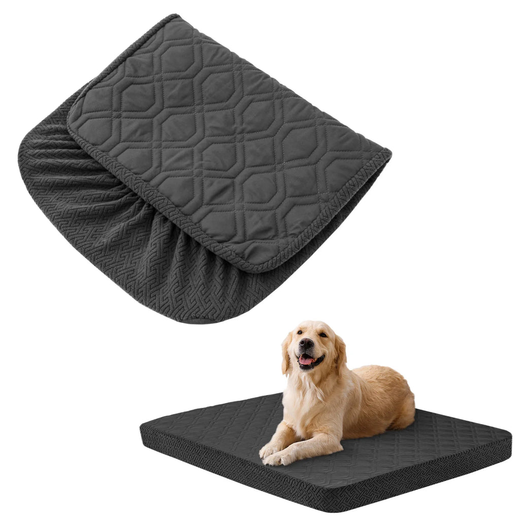 Replacement Waterproof Dog Bed Cover | Washable Quilted Pet Protector