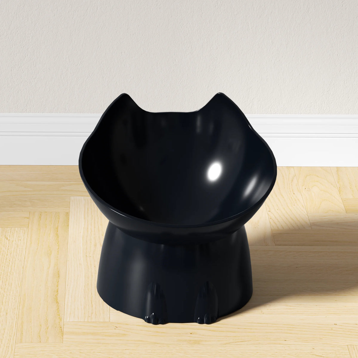 WhiskerWare Raised Cat Bowl | Tilted Ergonomic Neck Protection Dish