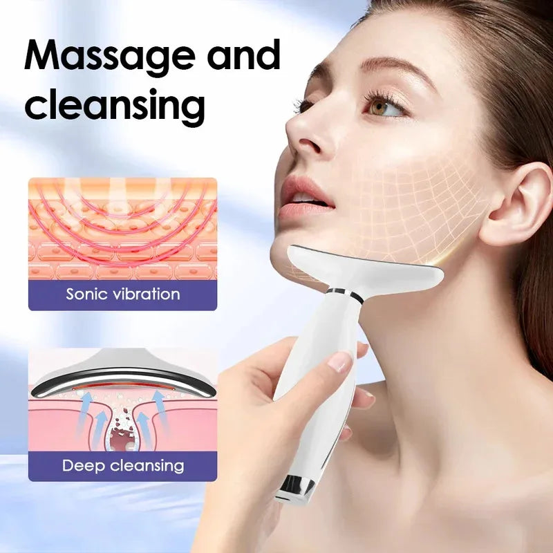 7-in-1 LED Face & Neck Massager – Anti-Wrinkle Light Therapy Tool for Skin Firming