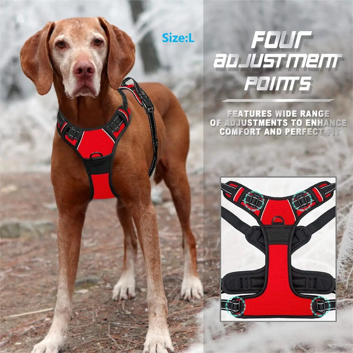 Adjustable No-Pull Dog Harness | Reflective Vest for Medium & Large Dogs
