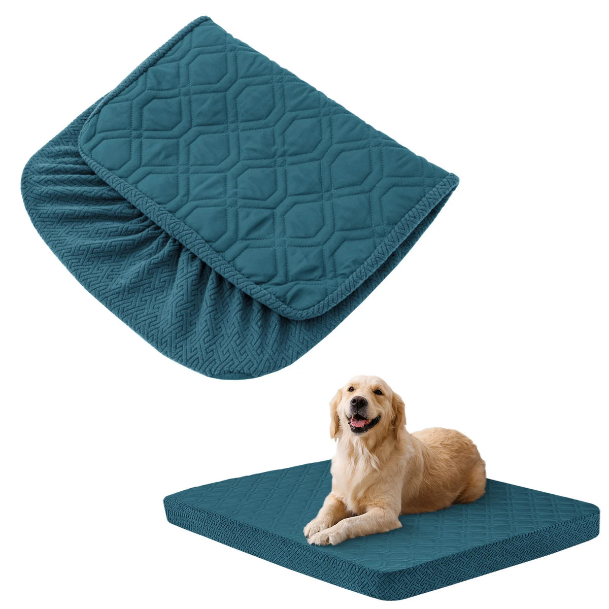Replacement Waterproof Dog Bed Cover | Washable Quilted Pet Protector