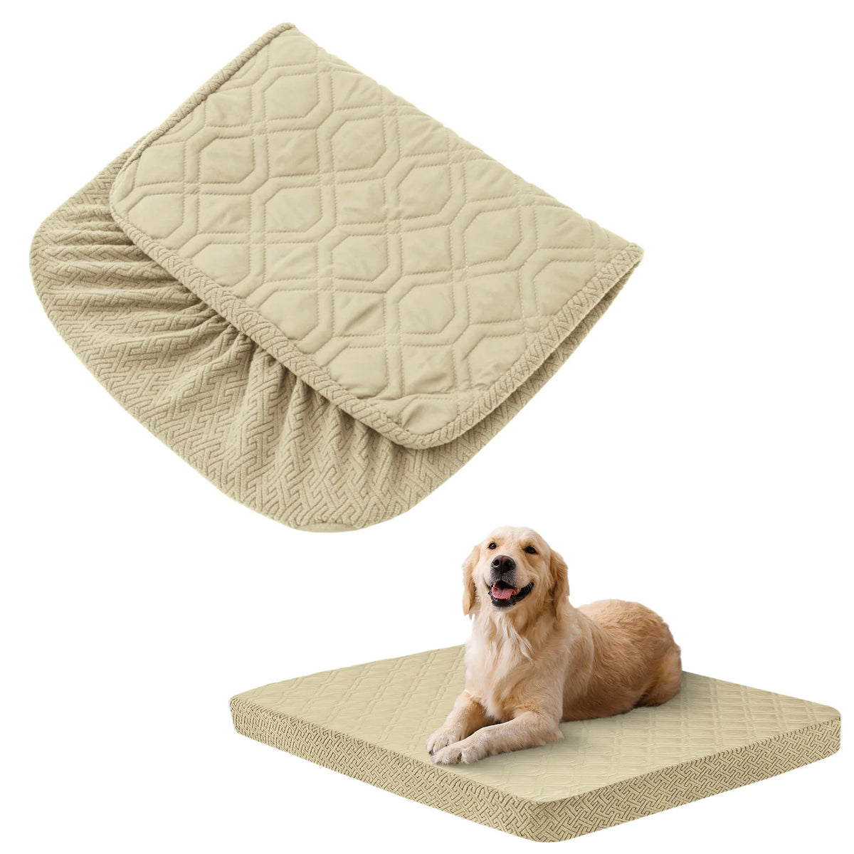 Replacement Waterproof Dog Bed Cover | Washable Quilted Pet Protector